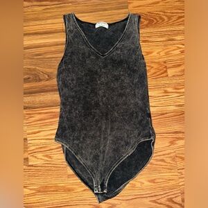 Black Distressed Bodysuit